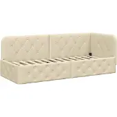 vidaXL Hoek Bed Frame Crème 80 x 200 cm Stof