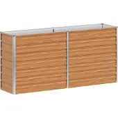 vidaXL Verhoogde plantenbak, lichtbruin, 160 x 40 x 77 cm, verzinkt staal