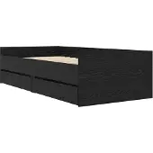 vidaXL Bedframe met lade Zwart Eiken 90 x 200 cm Massief grenenhout