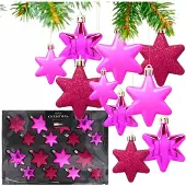 Cadro 16x Roze Ster Kerstballen - Diverse Afwerkingen & Maten