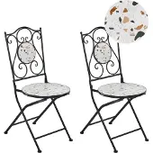 Beliani ARTENA - Set van 2 tuinstoelen - Zwart - IJzer