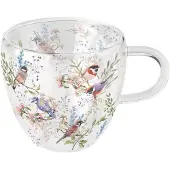 Ambiente Dubbelwandig Glas 0.2L Busy Birds Transparant transparant Glas Koffie-