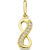 New Bling - 9NBG-0939 - 14K geelgouden hanger – infinity symbool – met zirkonia