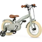 Deryan Luxe Kinderfiets 12 inch - 3 in 1 - loopfiets Groen