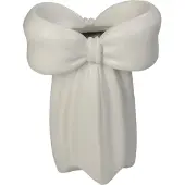 HD Collection Vase Bow Polyresin Ivory 7x14x19cm