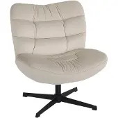 HOMCOM -Accentstoel-Chenille (100% polyester)-70x80x82cm-Crème