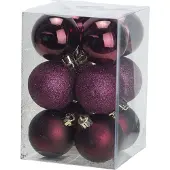 COSY&TRENDY KERSTBALLEN BORDEAUX 6 STUKS