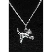 MOOYE ® - Collectie Zilveren Poes ketting hanger - met bal