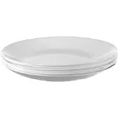 Epewex 6 Witte Glazen Dinerborden Plat 24,5 cm Glad