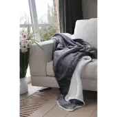 Unique living Plaid 100% microfibre/imitatie schaap binnenzijde - Souris 150x200