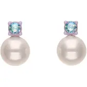 NAEMI Oorbellen blauw / sering / parelwit