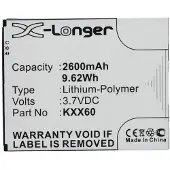 123accu Kazam KXX60 / KXX60-FHABC009886 accu (2600 mAh, huismerk)