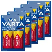 Varta Longlife Max Power LR20 / D Alkaline Batterij 10 stuks
