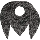 Lala Berlin Doek 'Triangle M printed cashmere blend' grijs / zwart