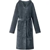 vidaXL Badjas Hoodie Marineblauw XXL Flanel