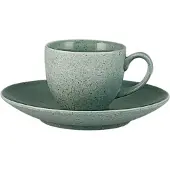 Alumina Espresso Kopje & Schotel Graniet Mint Blauw 80ml - Aluminiumoxide