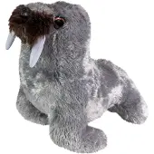 LUMO Stars pluche knuffel walrus Werner 15cm grijs speelgoed.