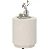 HOMCOM -Beistelltisch-Anorganisches Erzpulver-37L x 37B x 43H cm-Cremeweiß