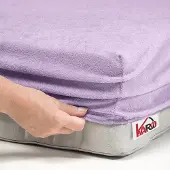 Karo Hoeslaken Badstof met Elastiek 120x200 cm - Lila