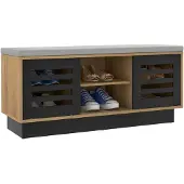 Costway Schoenenbank, hout, natuur, 99,5 x 34,5 x 46 cm