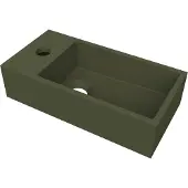 Arcqua Flair fontein - 36x18x9cm - cast marble - 1 kraangat - links - mat groen WAS395133