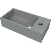 Arcqua Fontein flair 36x18x9 cm met kraangat rechts mat grijs