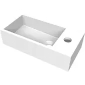 Arcqua Fontein flair 36x18x9 cm met kraangat rechts glans wit