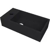 Arcqua Fontein flair 36x18x9 cm met kraangat links mat zwart