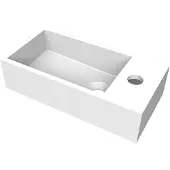 Arcqua Fontein Flair 36x18x9 cm met Kraangat Rechts Mat Wit