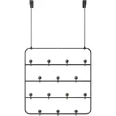 SmartaSaker Estique handdoekrek 36.2x36.2x5.1cm met 14 haken naturelkleurig hout zwart 1004045-048
