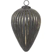Clayre & Eef Kerstbal Overig Ø 14x20 cm Zwart Glas Kerstballen