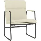 vidaXL Loungestoel 55x64x80 cm kunstleer crèmekleurig