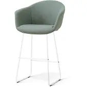 Nolon Nino-Otis barkruk saliegroen - wit onderstel - 75 cm