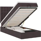 vidaXL Ottoman bed met matras 80x200cm stof donkerbruin