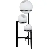 Expo ETH Orb Opal vloerlamp 3x E27 opaal glas 25-30-40cm / zwart H140cm