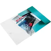 Leitz WOW elastomap met 3 kleppen, uit PP, ft A4, ijsblauw