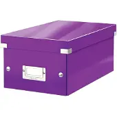 Leitz WOW Click & Store Kartonnen Opbergdoos - 84% Gerecycled Karton - 21 x 15 x 35.2 cm (BxHXD) - Ideaal voor Thuiswerkplek - Paars