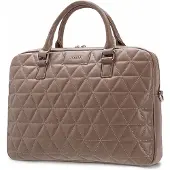 Puccini Dames Laptoptas 15" Gewatteerd Leer Bruin