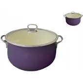 Epewex Degelijk Emaille Pan met Deksel 5L - Paars
