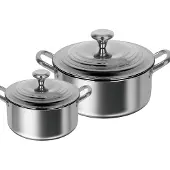 Cheffinger Lage Braadpannen Set - 24cm & 28cm - RVS - Zilver