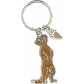 Nature Planet Sleutelhanger stokstaartje - metaal - 5 cm - cadeau artikelen