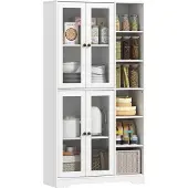 HOMCOM Keukenvoorraadkast Spaanplaat, MDF 90L x 35B x 172H cm Wit