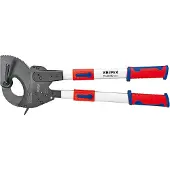 Knipex 95 32 060 Ratel-kabelsnijder Geschikt voor (striptechniek) Aluminium- en koperkabel, een- en meerdraads 60 mm 740 mm²