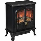 HOMCOM Elektrische Haard - Staal - 51x28x60cm - Zwart