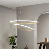 LUCE Design Hanglamp Axis, messing / goud, Woon-/ Eetkamer, metaal, Modern