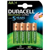 Duracell Blister van 4 oplaadbare NiMH HR6 AA 2500 mAh batterijen