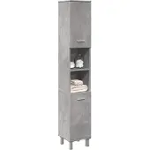 vidaXL Badkamerkast 30x30x179 cm spaanplaat betongrijs