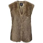 ONLY Regular fit gilet van imitatiebont met haakjessluiting, model 'DAWN'