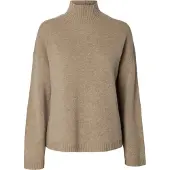 Selected Trui 'SLFCILLE' beige gemêleerd
