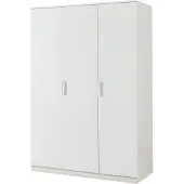 En.casa Kledingkast 'Eiselfing', 176 x 120 x 52 cm, met 3 deuren, 1 stang en 4 vakken, wit